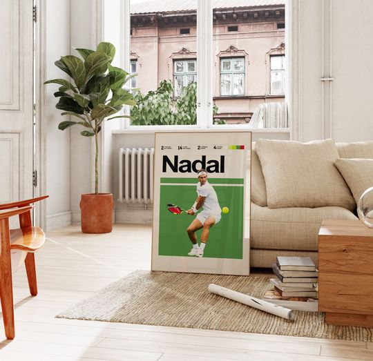 Discover Rafael Nadal Poster, Tennis Art Print. Rafael Nadal Inspired Poster