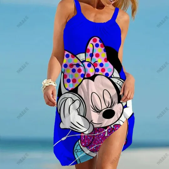 Discover Disneyyy Minniee Mickeyy mouse 2000s Sleeveless Dresses
