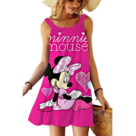 Discover Disneyyy Mickeyy mouse Women's Dress 2025 Summer Retro Printed