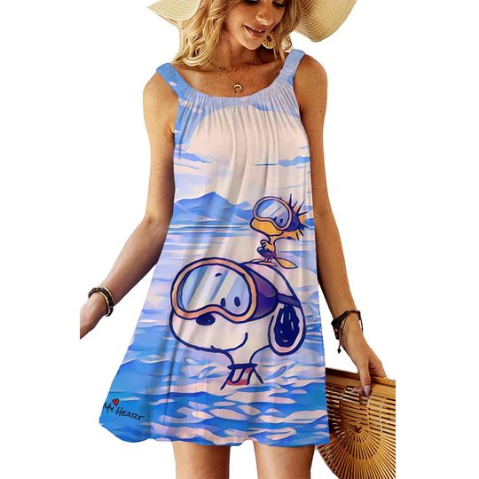 Discover Mini women's beach dress, sexy retro women's Snoopy summer outfit