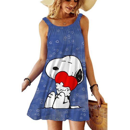 Discover Snoopy Kawaii Women's Beach Dresses Summer Anime