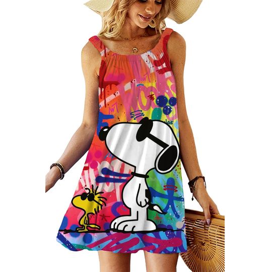 Discover Women's Beach Dresses Kawaii Snoopy Summer Anime