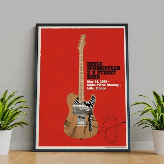 Discover Bruce Springsteen On May 24, 2025 In Lille, France Tour Poster