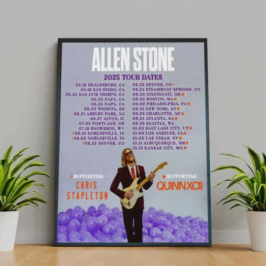 Discover Allen Stone 2025 Tour Dates Home Decor Poster