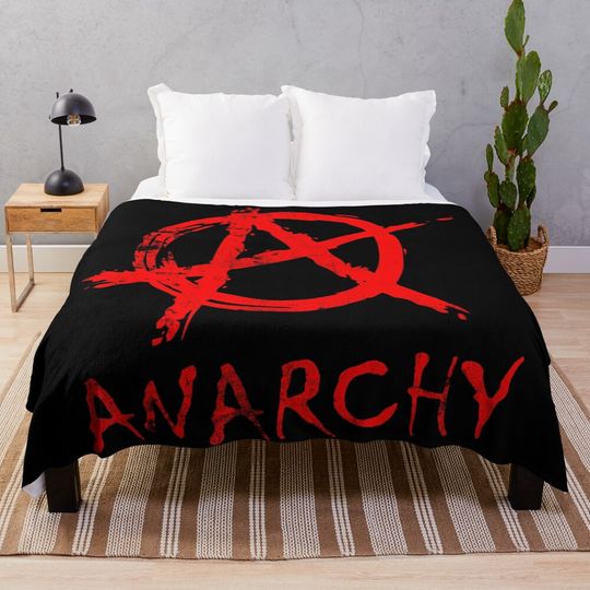 Discover Anarchy Punk Hardcore Metal Symbol Throw Blanket