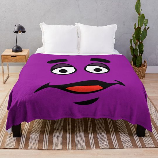 Discover Grimace Cartoon Throw Blanket