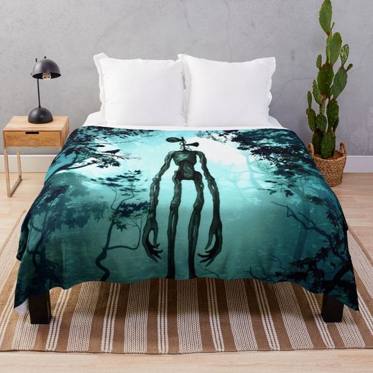 Discover Siren head in horror background Throw Blanket
