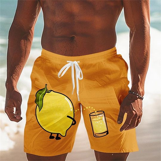 Discover Men's Beach Shorts New In 3d Print Funny Cock Beer Graphic Hawaiian Short Pants