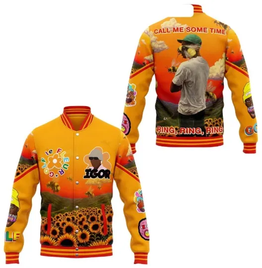 Discover Tyler The Creator Flower Boy Call Me Some Time Baseball Jacket