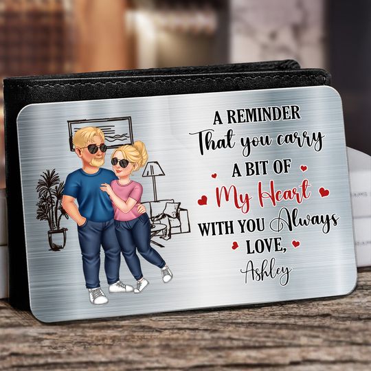 Discover A Reminder That You Carry - Gift For Couples - Personalized Aluminum Wallet Card