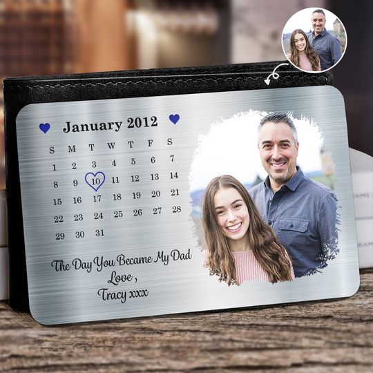 Discover Custom Photo The Day You Became My Dad Personalized Aluminum Wallet Card