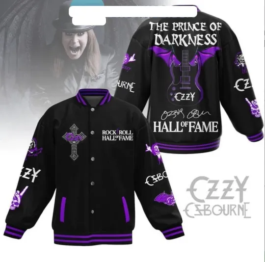 Discover Ozzy Osbourne The Prince Of Darkness Hall Of Fame 2024 Baseball Jacket