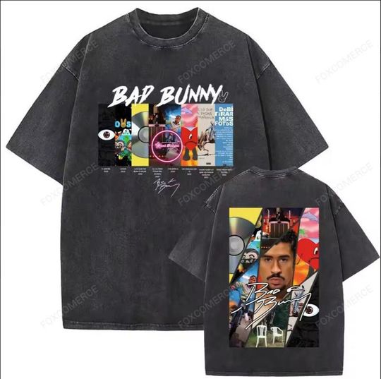 Discover Retro Bad Bunny Graphic Tee Vintage Concert Shirt