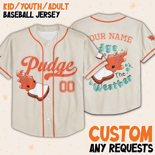 Discover Custom Disneyyy Pudge Controls The Weather Baseball Jersey, Disneyyy Lilo And Stitchh