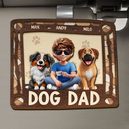 Discover Dog Mom Dog Dad - Personalized Custom Shaped Car Visor Clip