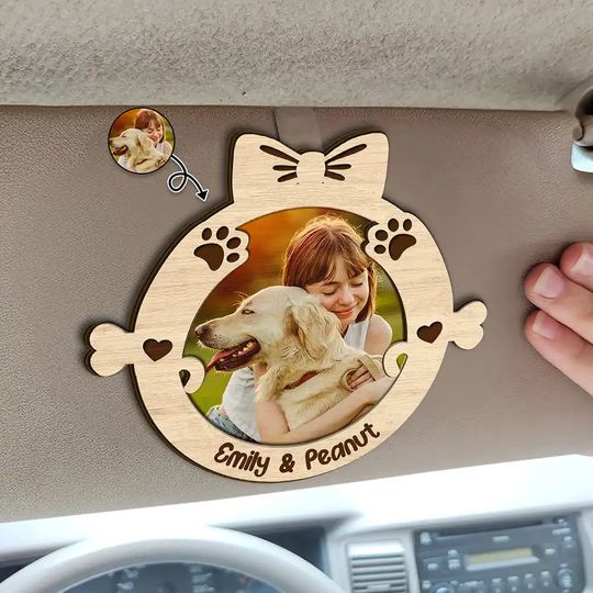 Discover Custom Photo Dog Furry Friend Forever - Personalized Custom Shaped Car Visor Clip