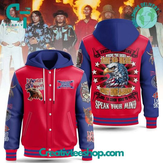 Discover Lynyrd Skynyrd “Speak Your Mind” Hooded Varsity Jacket