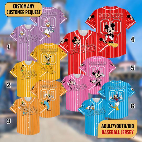 Discover Personalized Disneyyy Mickeyy mouse Baseball Jersey, Disneyyy Donald Duckk Jersey