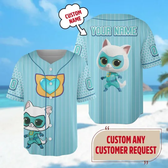 Discover Custom Bitsy Superkitties Baseball Jersey Superkitties Jersey Team Animated Cart