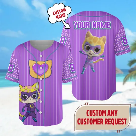Discover Custom Sparks Superkitties Baseball Jersey Disneyyy Superkitties Jersey Team Anima