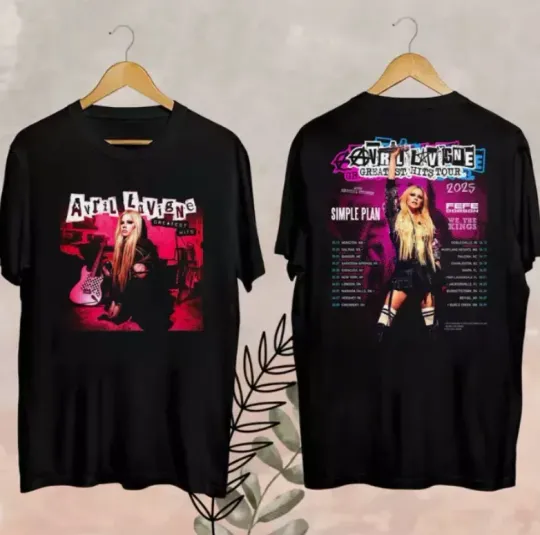 Discover Avril Lavigne Greatest Hits Tour 2025 North America Tour T-Shirt