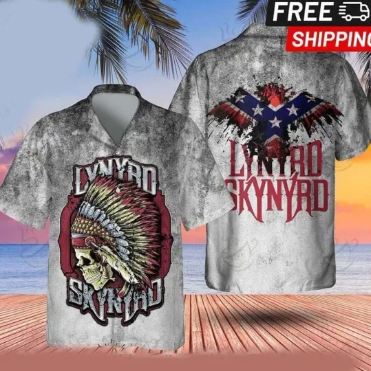 Discover Lynyrd Skynyrd Hawaiian Shirt Tropical Summer Vacation Shirt