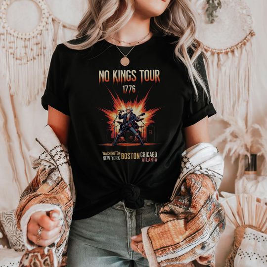 Discover No Kings Rock Tour Shirt, Pro Democracy Tee, Since 1776 Shirt