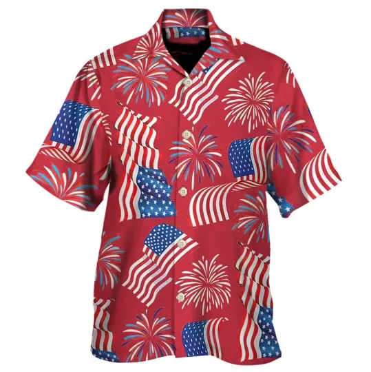 Discover Hawaiian Aloha Shirt 4th Of July Patriotic Tropical Summer Vacation Shirt