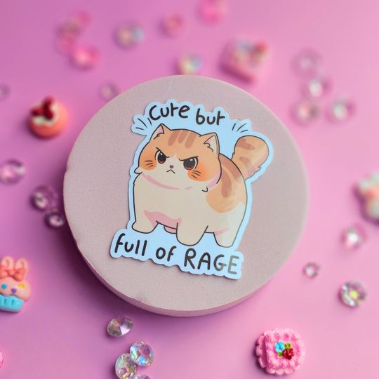 Discover Cute but full of rage cat sticker