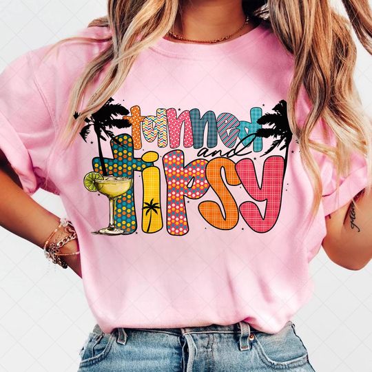 Discover Tanned and tipsy Shirt, Funny Summer Shirt, Tipsy Shirt