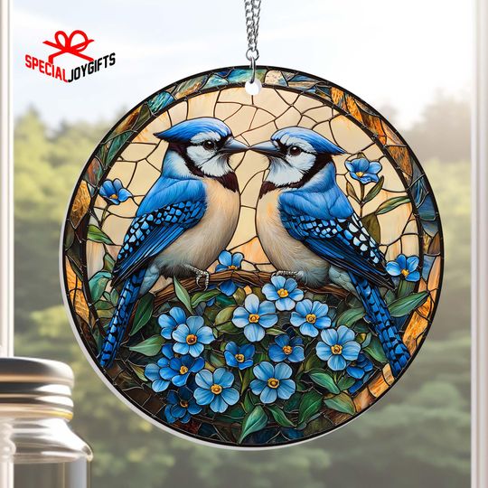 Discover Blue Jay Bird Suncatcher Hanging, Blue Jay Bird Acrylic Suncacther, Blue Jay Suncatcher