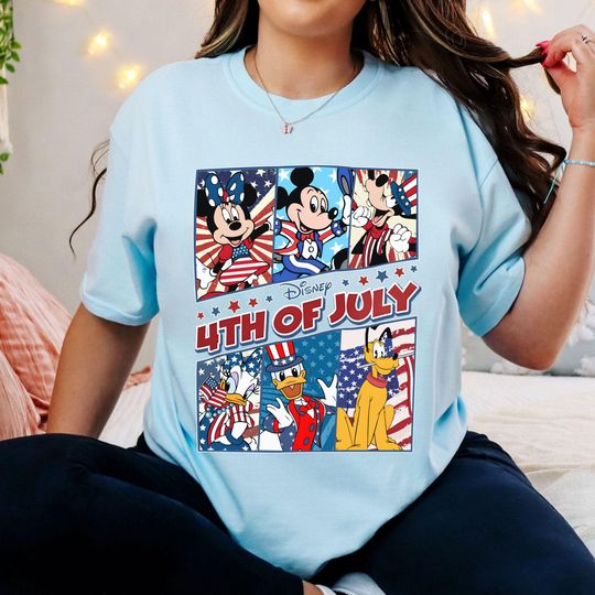 Discover Vintage Disneyyy Characters 4Th Of July Shirt, Mickeyy & Friends Independence Day Tshirt
