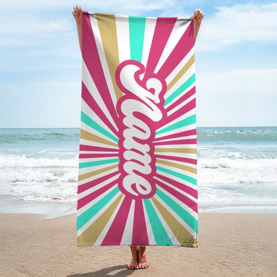 Discover Personalized Retro 80s 90s Beach Towels Custom Retro