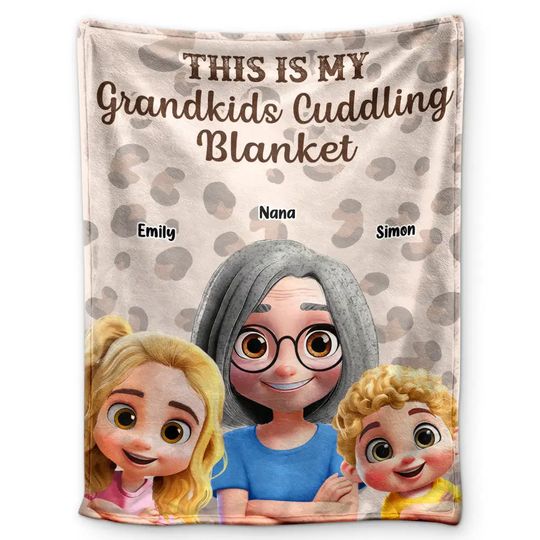 Discover This Is My Grandkids Cuddling Blanket - Personalized Fleece Blanket, Sherpa Blanket
