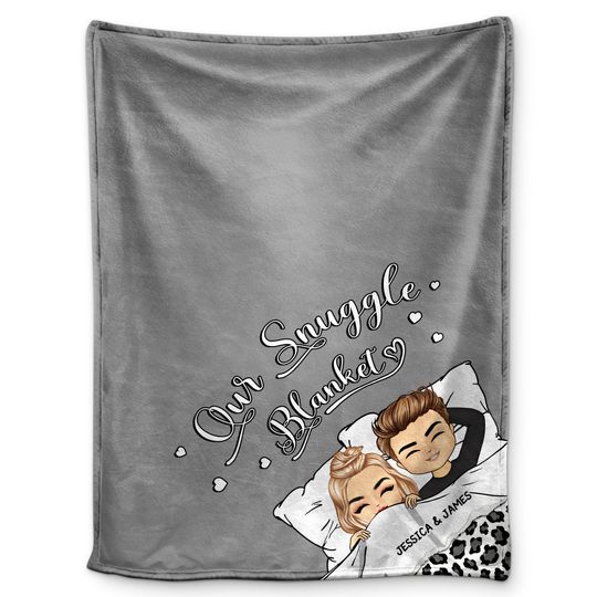 Discover Couple Chibi Our Snuggle Blanket - Gift For Couples, Anniversary, Birthday Gift - Personalized Blanket