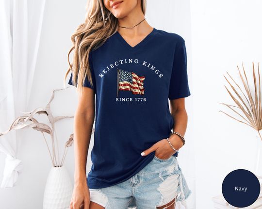Discover Rejecting Kings Since 1776 Protest, Pro Democracy Shirt, Anti Authoritarianism Shirt,Anti MAGA Tee,Anti Trump Shirt,Protest Shirt