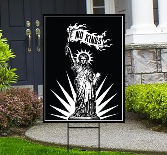 Discover No Kings In America Yard Sign – Resist Hate, Anti-Trump, Resist Racism & Fascism Lawn Sign