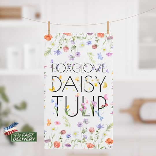 Discover Subtle Fck Trump Wildflower Hand Towel, Anti Trump Liberal Gift, Funny Housewarming Gift