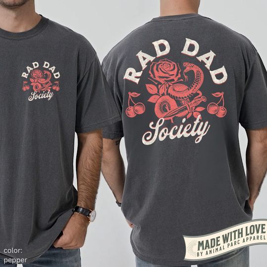 Discover Rad Dad Shirt Funny Gift Dad Father's Day Shirt Dad Backprint