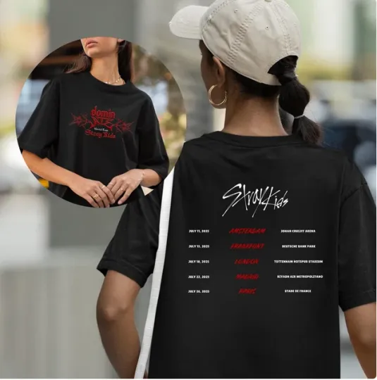 Discover Stray Kids World Tour 2025 Tshirt, Stray Kids Europe Shirt, dominATE SKZ Tshirt.