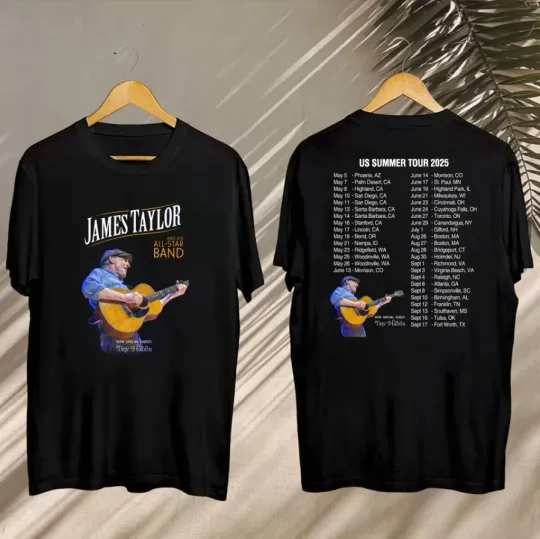 Discover James Taylor Summer Tour 2025 Men's Heavyweight T-Shirt – Concert Fan Shirt