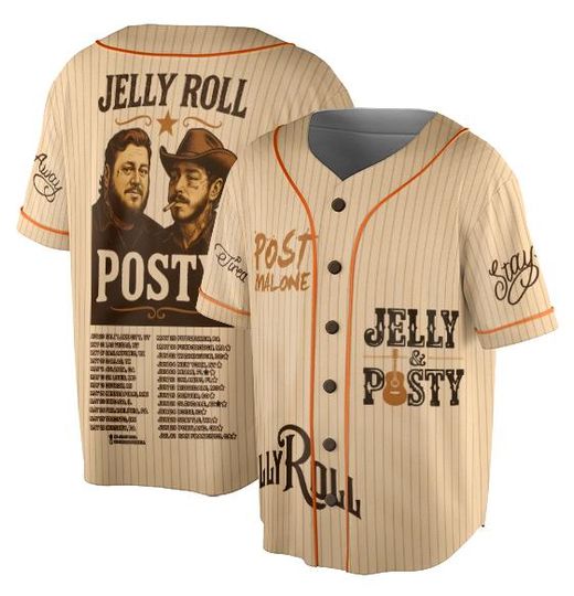 Discover Vintage Post Malone And Jerry Roll Baseball Jersey, Malone Rap Music Jersey