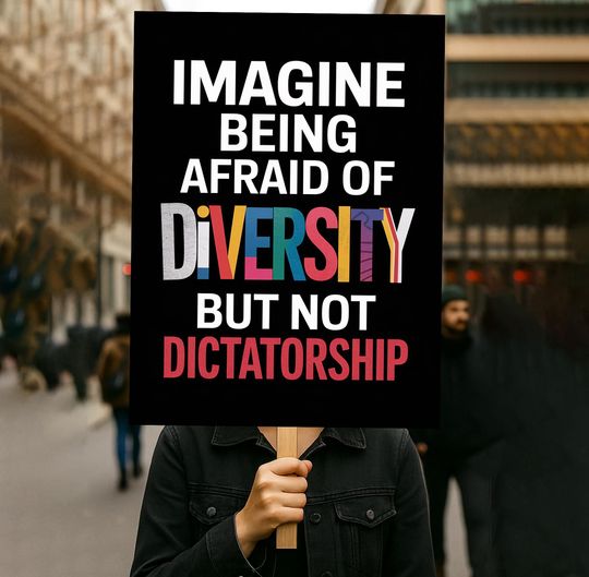 Discover Diversity Not Dictatorship Protest Sign PRINTABLE, Anti-Trump Protest
