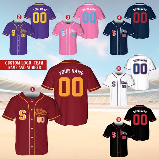 Discover Personalized Team Name And Number Baseball Jersey, Custom Team Name Number Baseball Jersey, Baseball Jersey Uniform