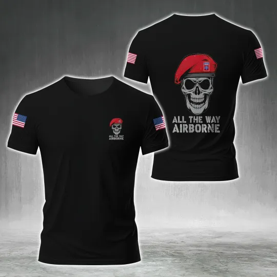 Discover US Army 82nd Airborne Division Beret Military Soldier Shirt 3D Shirt S-5XL