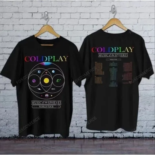 Discover Coldplay Music of the Spheres Tour 2025 T-Shirt – 2-Sided Concert Tee