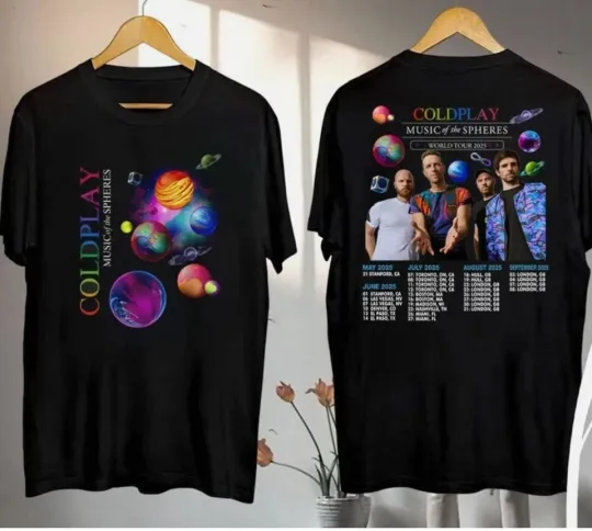 Discover Coldplay Music Of The Spheres Tour 2025 Shirt, Coldplay Band Concert T-Shirt