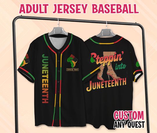 Discover Steppin' into Juneteenth Baseball Jersey, Black History Month Baseball Jersey