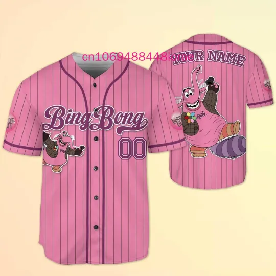 Discover 2025 Custom Disneyyy Insidee Outt Bing Bong Baseball Jersey