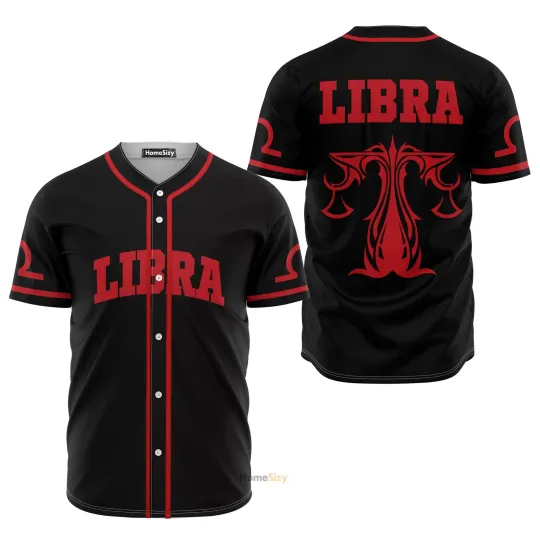 Discover Libra Zodiac Black And Red Z04 Baseball Jersey